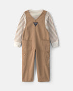 Conjunto 2 piezas, peto de sarga a rayas y camiseta, 2T-5T - Carter's