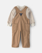 Conjunto 2 piezas, peto de sarga a rayas y camiseta - Carter's
