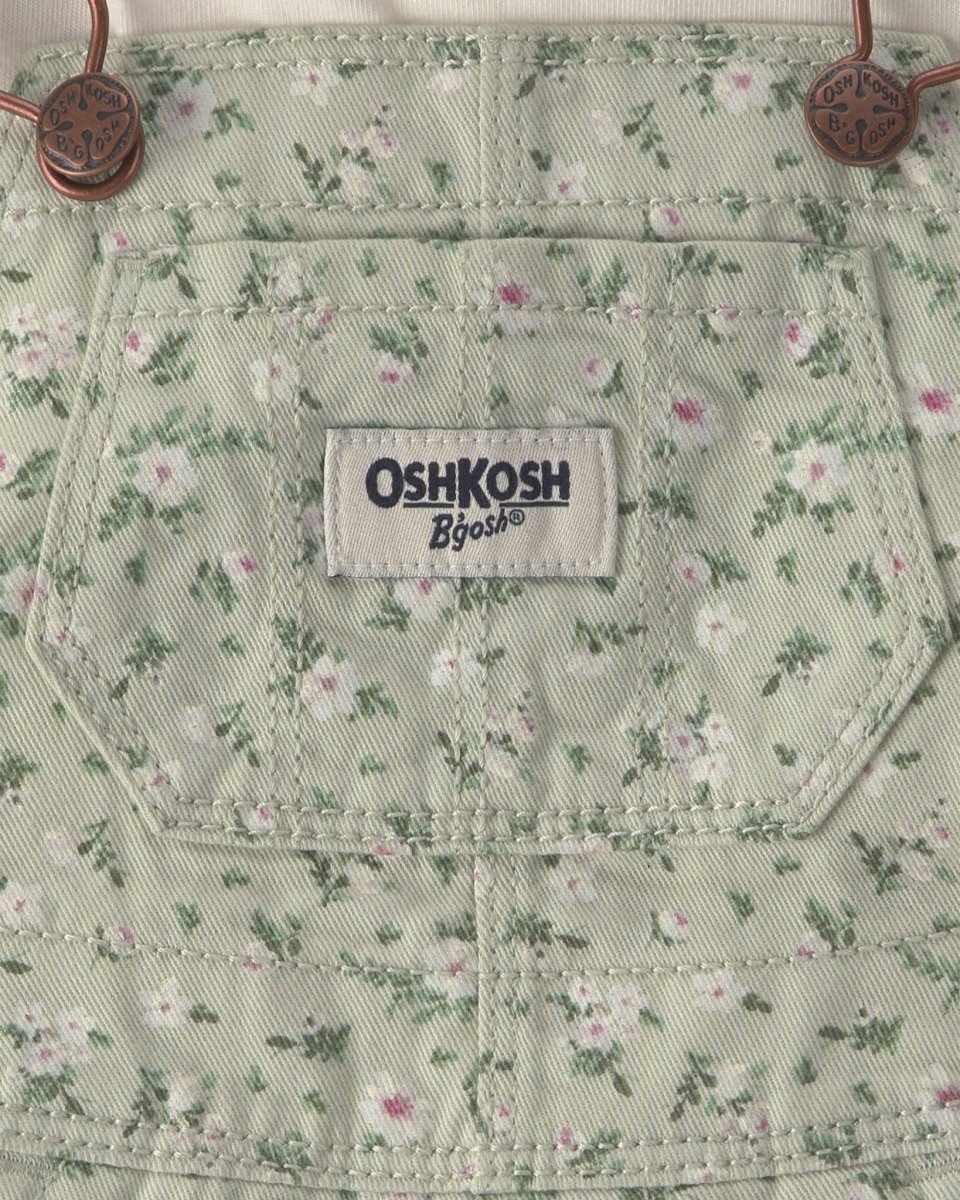 Conjunto 2 piezas, peto de sarga liso y camiseta floral - Carter's