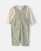 Conjunto 2 piezas, peto de sarga liso y camiseta floral - Carter's