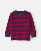 Conjunto 2 piezas, peto de sarga y camiseta térmica a rayas - Carter's