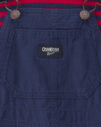Conjunto 2 piezas, peto de sarga y camiseta térmica azul - Carter's