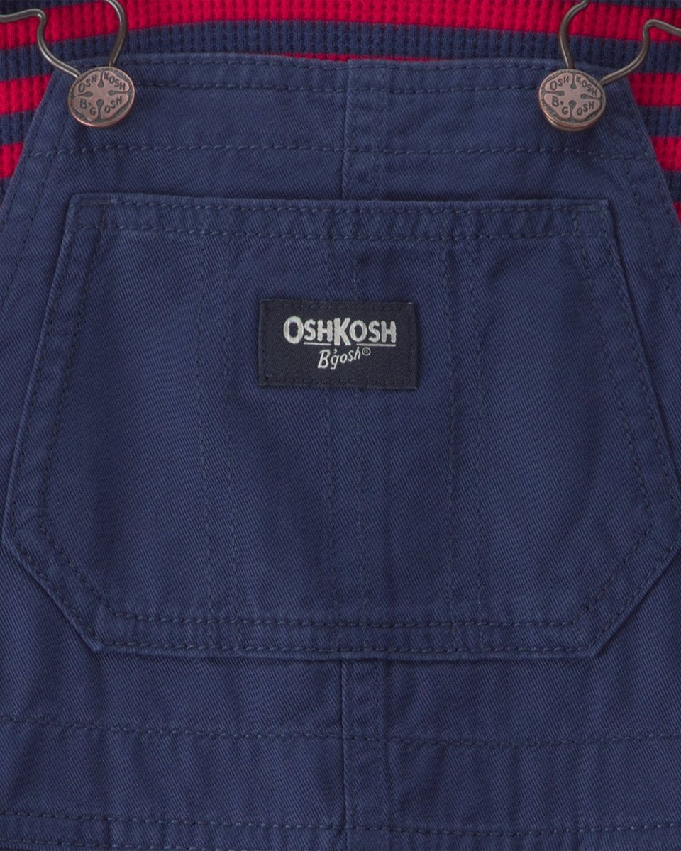 Conjunto 2 piezas, peto de sarga y camiseta térmica azul - Carter's