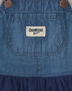 Conjunto 2 piezas, peto falda de chambray con tul y camiseta - Carter's