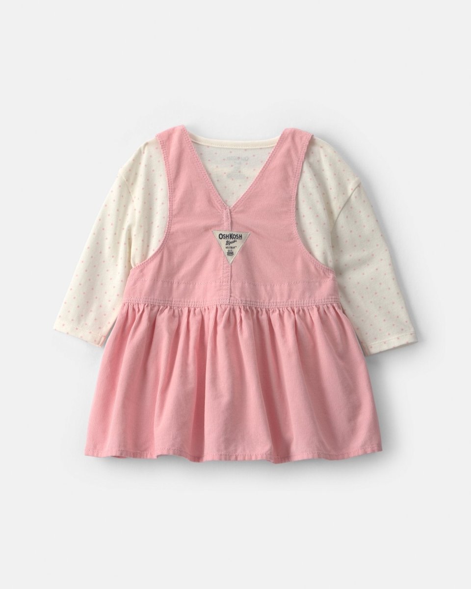 Conjunto 2 piezas, peto falda de pana y camiseta, lunares - Carter's
