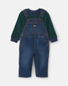 Conjunto 2 piezas, peto vaquero a rayas y camiseta
