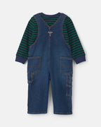 Conjunto 2 piezas, peto vaquero a rayas y camiseta - Carter's