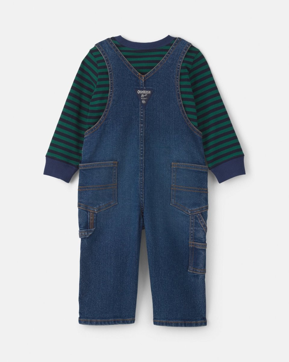 Conjunto 2 piezas, peto vaquero a rayas y camiseta - Carter's