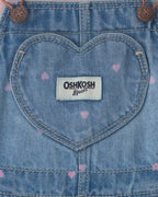 Conjunto 2 piezas, peto vaquero con bolsillo de corazón - Carter's