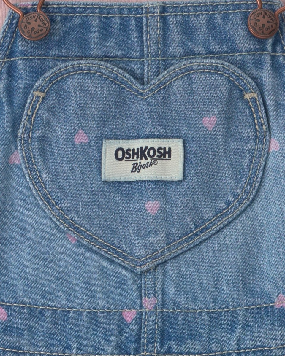 Conjunto 2 piezas, peto vaquero con bolsillo de corazón - Carter's