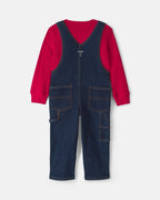 Conjunto 2 piezas, peto vaquero y camiseta de cuadros - Carter's