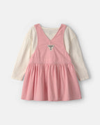 Conjunto 2 piezas, pichi de pana rosa y camiseta blanca - Carter's