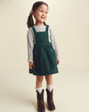 2-piece set, corduroy jumper and tee, floral