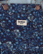 Conjunto 2 piezas, pichi de pana y camiseta, flores en azul - Carter's