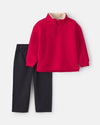 Conjunto 2 piezas, sudadera con cremallera y pantalón, rojo