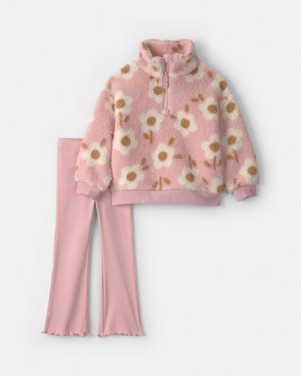 Conjunto 2 piezas, sudadera de borreguito y pantalón floral - Carter's