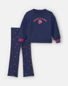 Conjunto 2 piezas, sudadera y legging acampanado, fresas