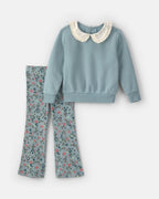 Conjunto 2 piezas, sudadera y leggings acampanados, flores - Carter's