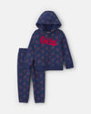 Conjunto 2 piezas, sudadera y pantalón floral, azul marino