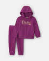 Conjunto 2 piezas, sudadera y pantalón floral, morado