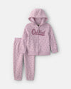 Conjunto 2 piezas, sudadera y pantalón floral, rosa