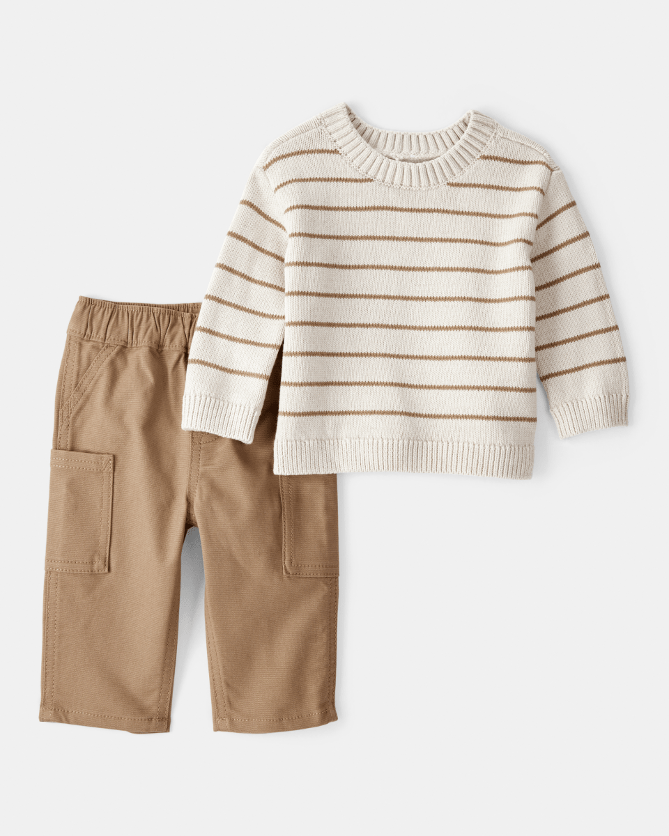 Conjunto 2 piezas suéter de rayas y pantalón cargo - Carter's
