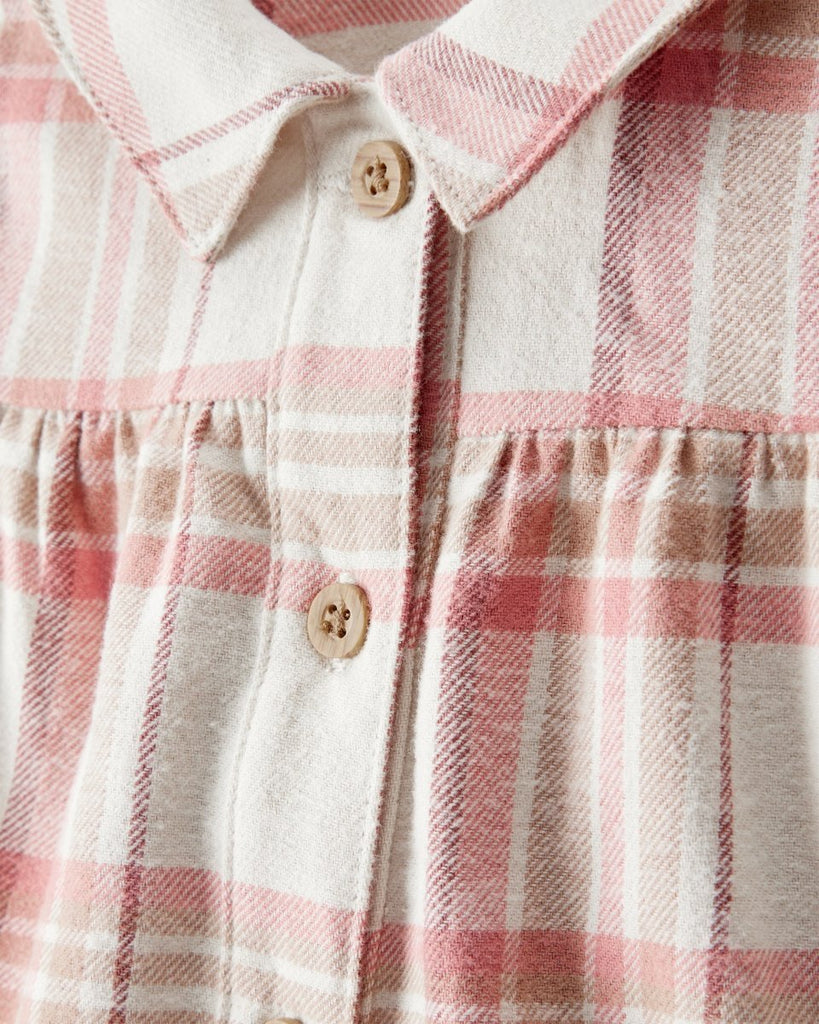 Conjunto 2 piezas vestido de franela a cuadros para bebé niña - Carter's
