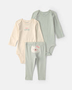 Conjunto 3 piezas, 2 bodies y pantalón, osos polares - Carter's