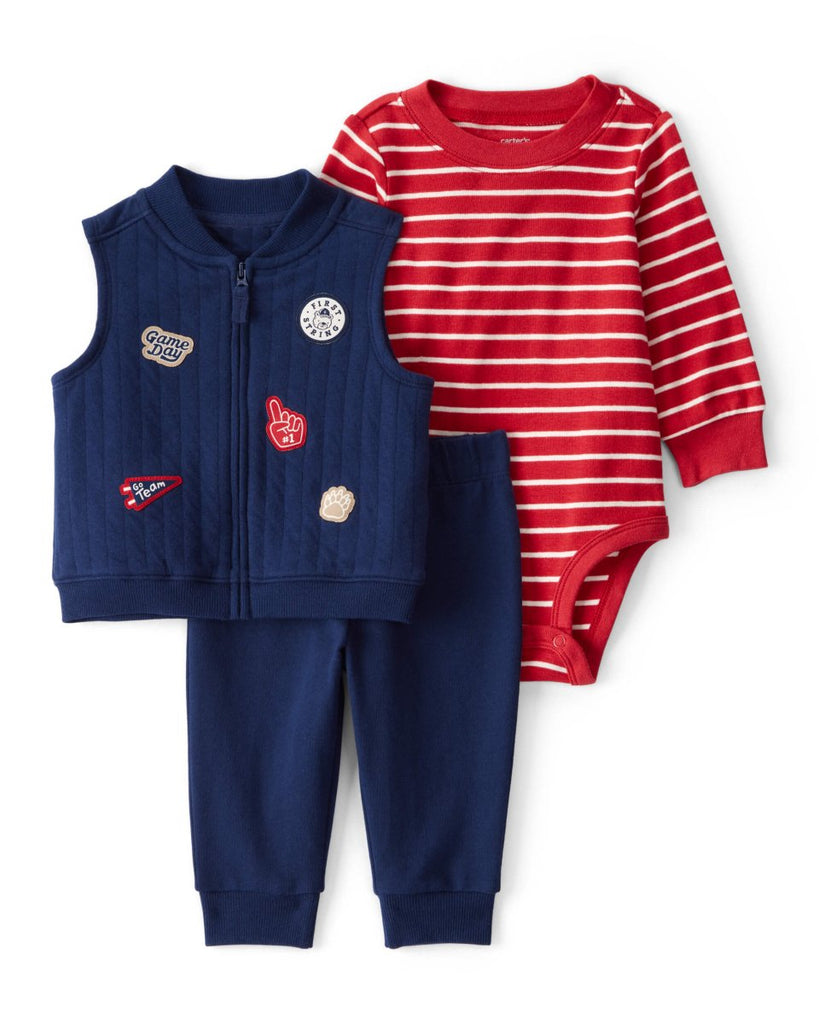 Conjunto 3 piezas azul marino estilo "Gameday" para bebé niño - Carter's