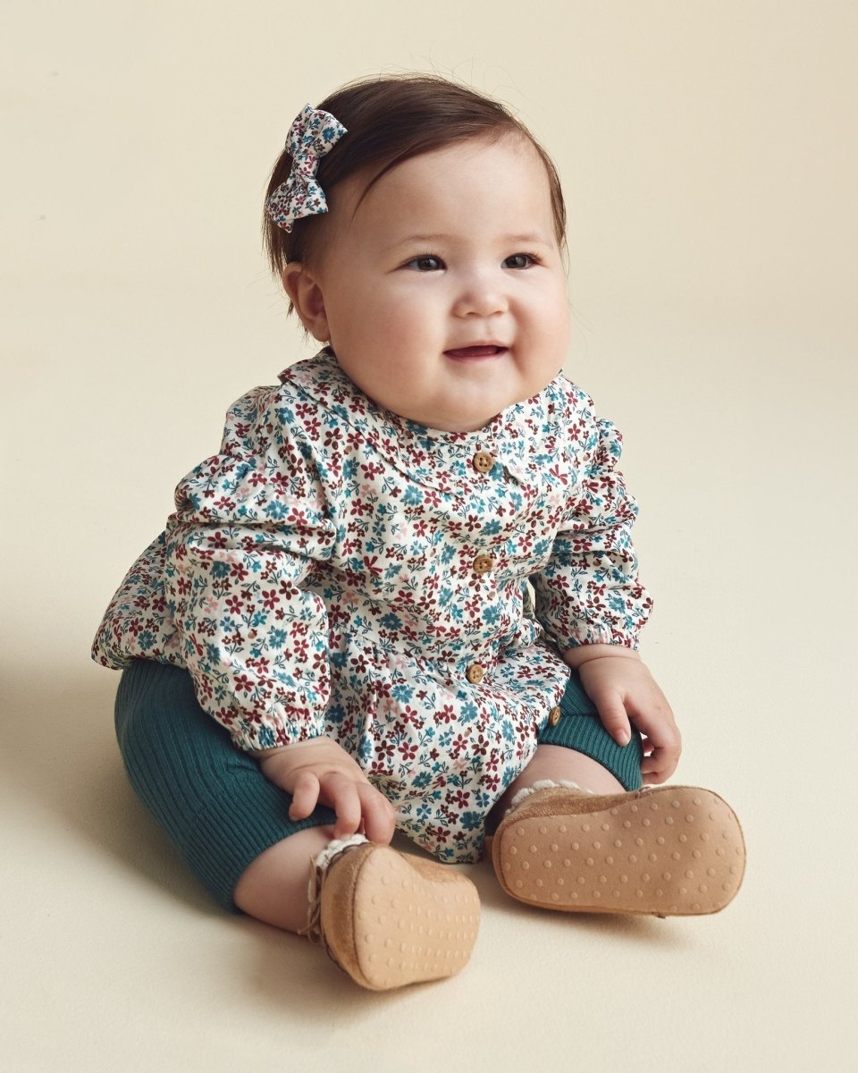 Conjunto 3 piezas, blusa floral, leggings de punto y diadema - Carter's