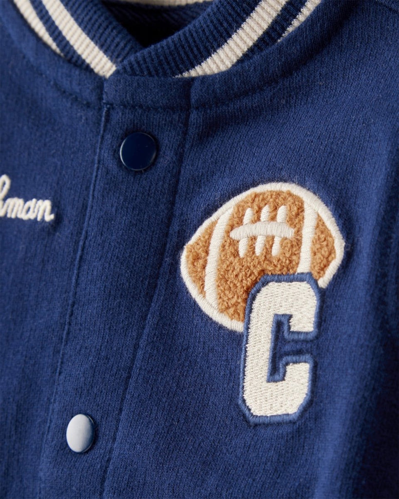Conjunto 3 piezas cárdigan azul marino estilo varsity para bebé niño - Carter's
