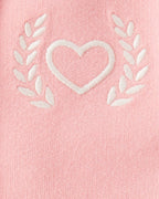 Conjunto 3 piezas cárdigan rosa sólido estilo varsity para bebé niña - Carter's