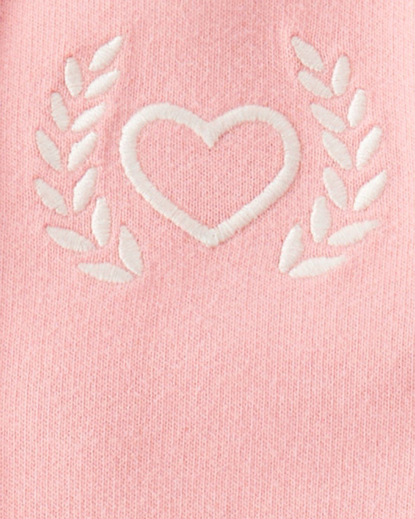 Conjunto 3 piezas cárdigan rosa sólido estilo varsity para bebé niña - Carter's