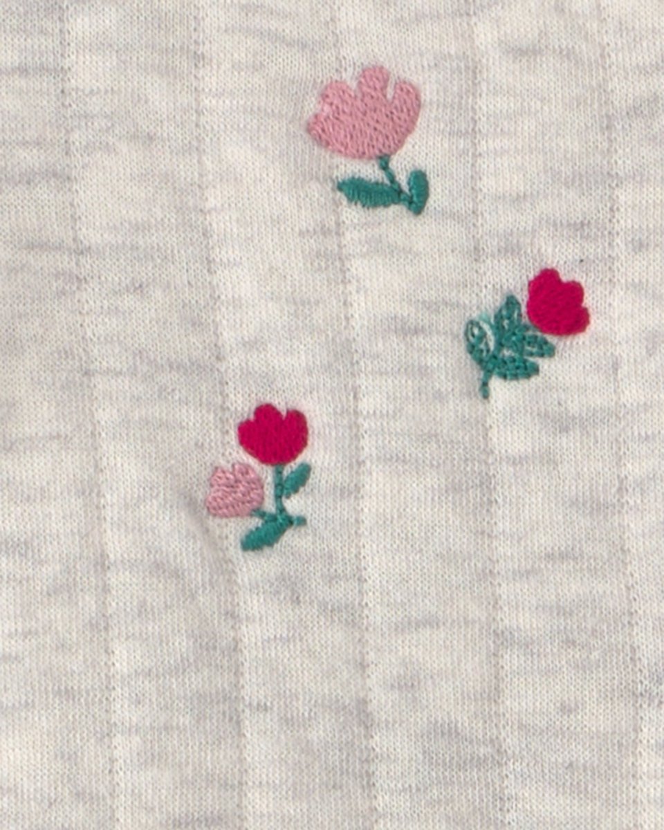 Conjunto 3 piezas, chaleco acolchado bordado y leggings, flores - Carter's