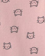 Conjunto 3 piezas, chaleco con capucha de gato, gris y rosa - Carter's