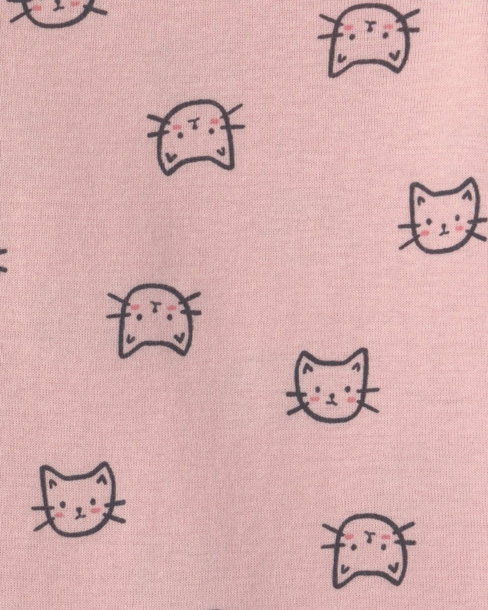 Conjunto 3 piezas, chaleco con capucha de gato, gris y rosa - Carter's