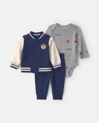 Conjunto 3 piezas, chaqueta deportiva de rizo, osos - Carter's