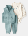 3-piece set with padded vest and dinosaur