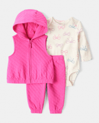 Conjunto 3 piezas con chaleco acolchado y lazos - Carter's