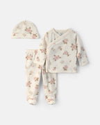 Conjunto 3 piezas con pantalón con pie, floral - Carter's