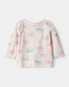 Conjunto 3 piezas con vestido jumper coral y lazos - Carter's