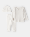 3-piece thermal cotton set, trousers, t-shirt and hat