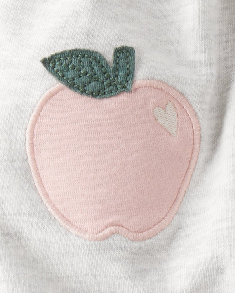 Conjunto 3 piezas de cárdigan gris con estampado de manzana para bebé niña - Carter's