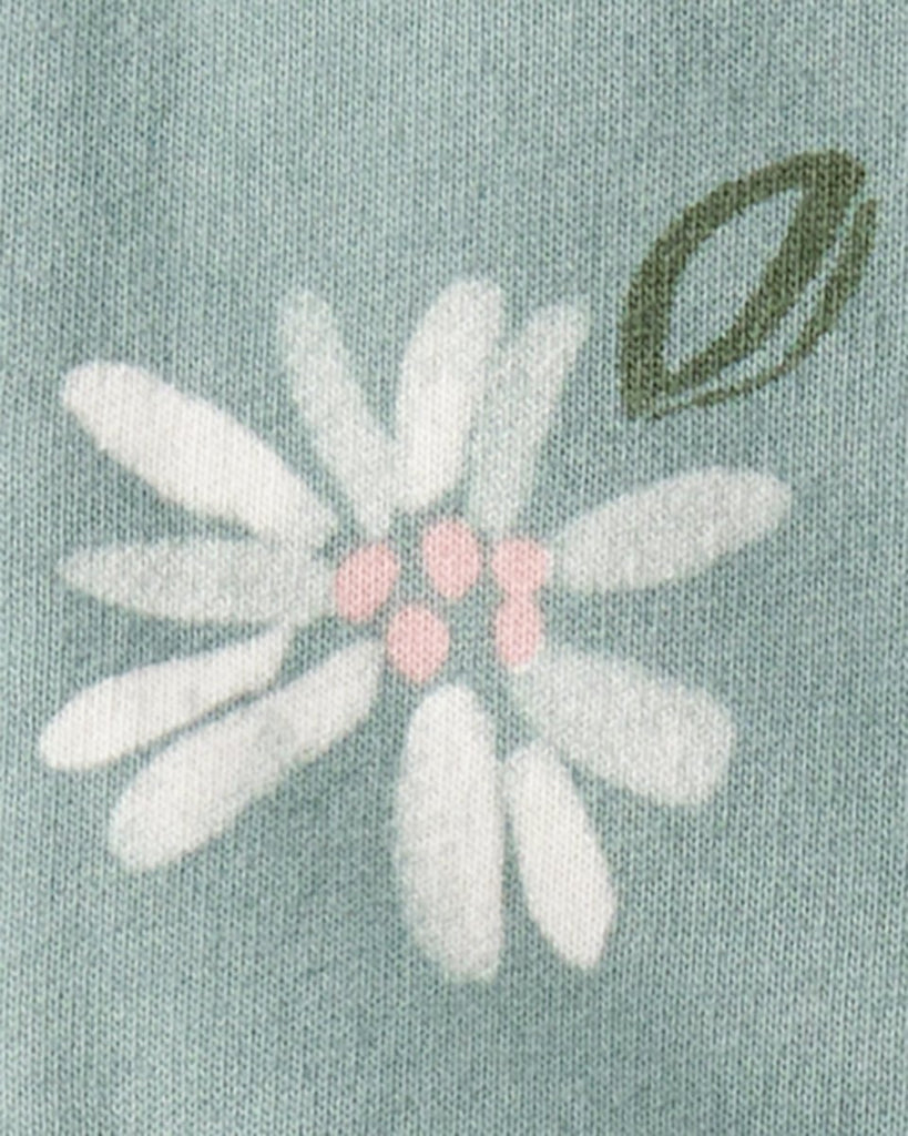 Conjunto 3 piezas de cárdigan verde menta con estampado floral para bebé niña - Carter's