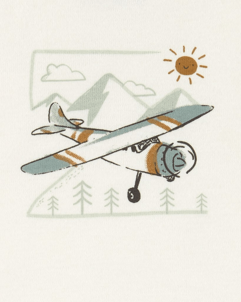 Conjunto 3 piezas de chaqueta, pantalón y body corto, diseño aviones - Carter's