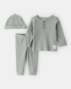 Conjunto 3 piezas de pantalón, camiseta y gorro térmico - Carter's