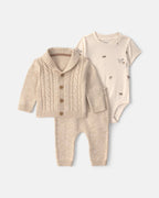 Conjunto 3 piezas de punto, chaqueta, body y pantalón - Carter's