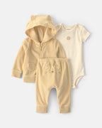 Conjunto 3 piezas de rizo con chaqueta, león en amarillo - Carter's