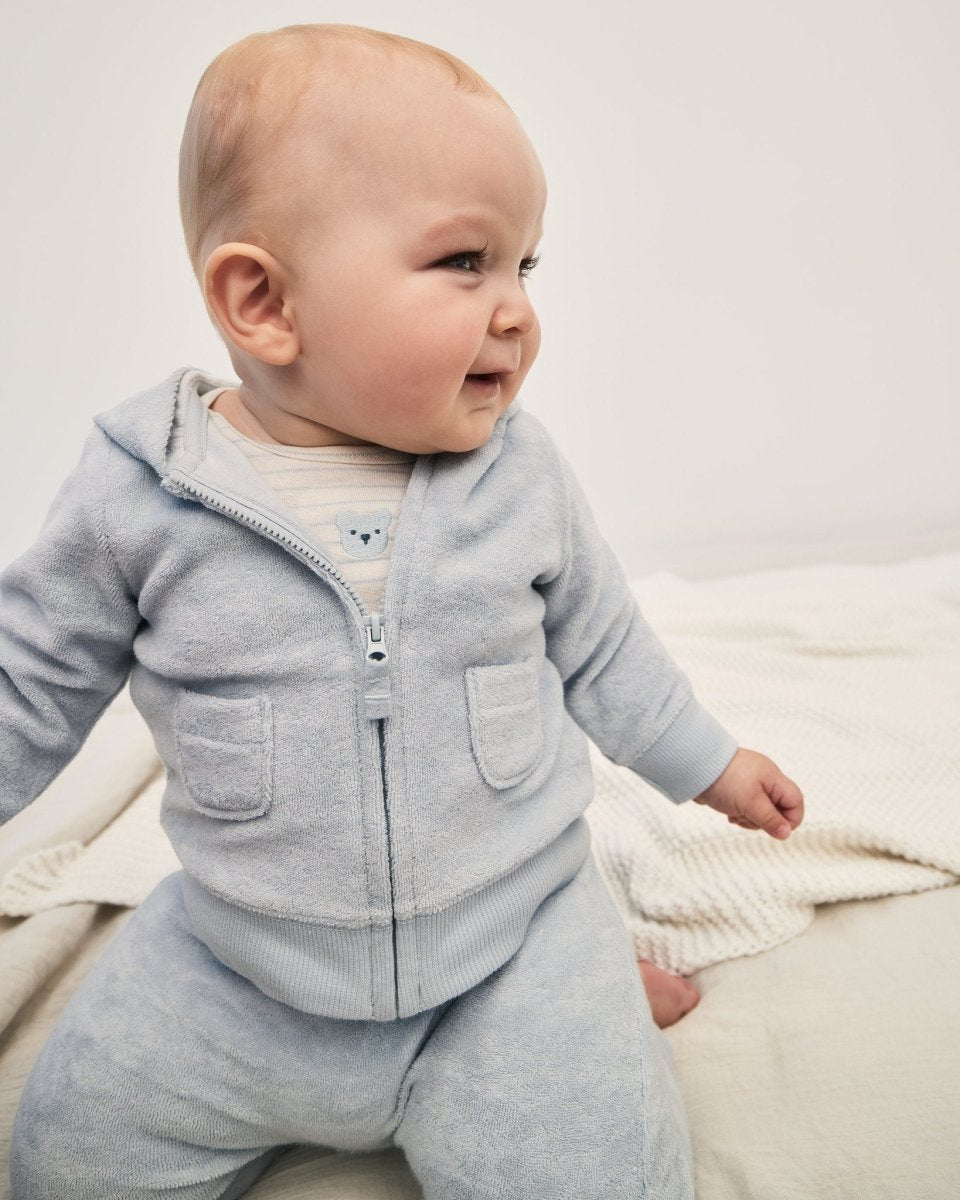 Conjunto 3 piezas de rizo con chaqueta, osos en azul - Carter's