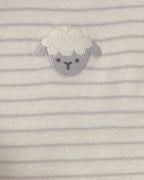 Conjunto 3 piezas de rizo con chaqueta, ovejas en marfil - Carter's